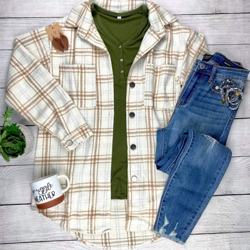 Plaid Shacket Top: CLEARANCE SALE